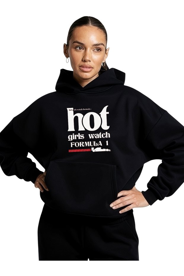 Unisex Hot Girls Formula Colorful Custom Printed Cotton Oversize Hooded Sweatshirt