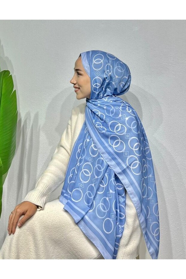 شال بنمط حلقات قطنية