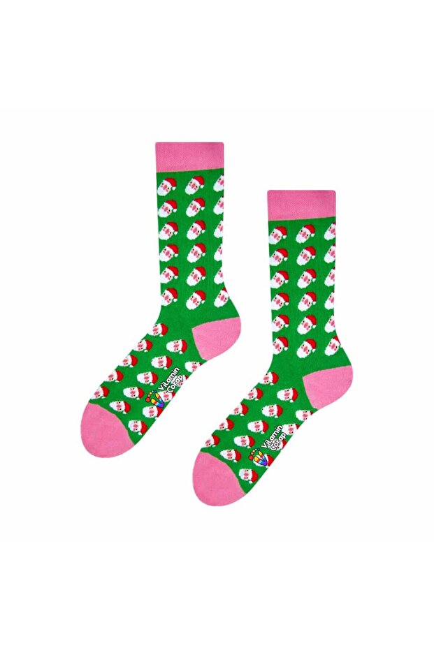 Christmas Fathers Green Color Socks