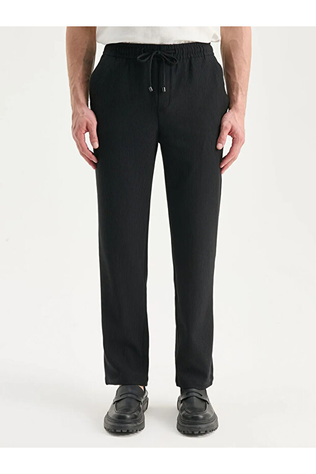 LCW Vision Siyah Standart Kalıp Erkek Dokulu Pantolon - 1