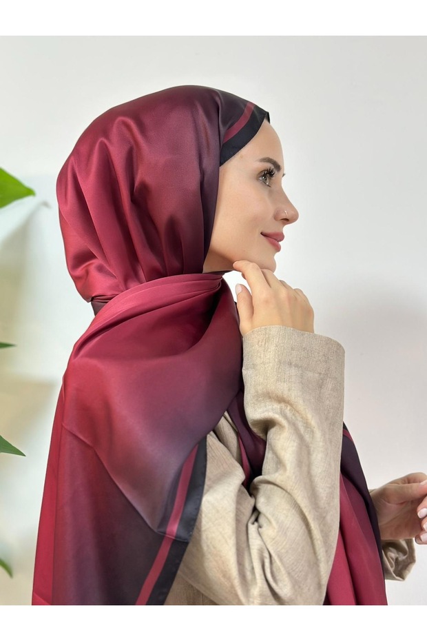 Modal Degrade Şal - Bordo - 1