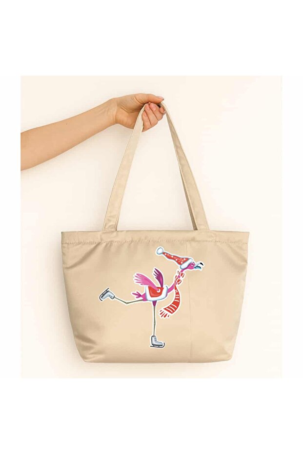 Frosty Flamingo Design Matte Satin Bag