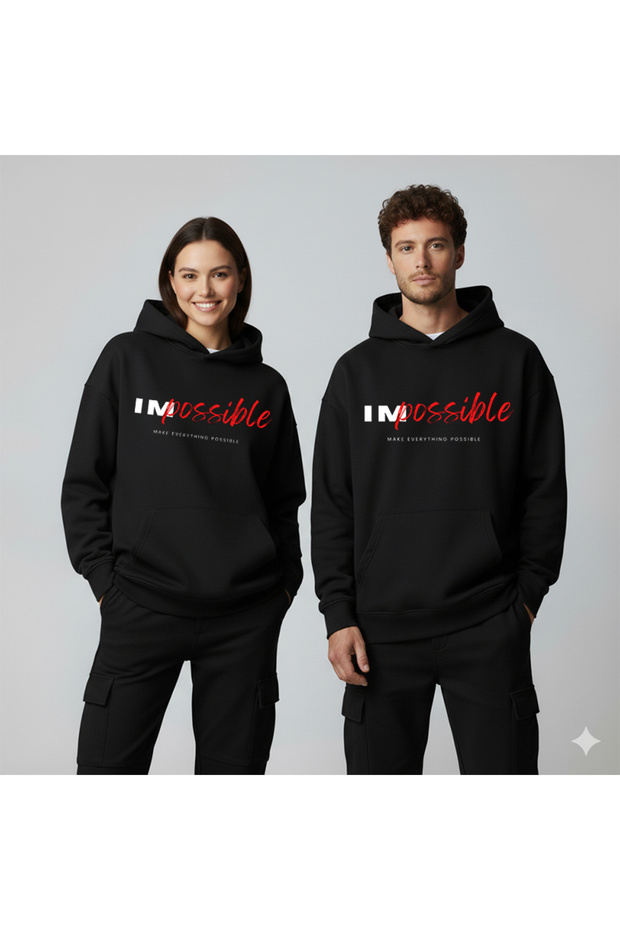 سويت شيرت قطني كبير الحجم للجنسين من Impossible Print