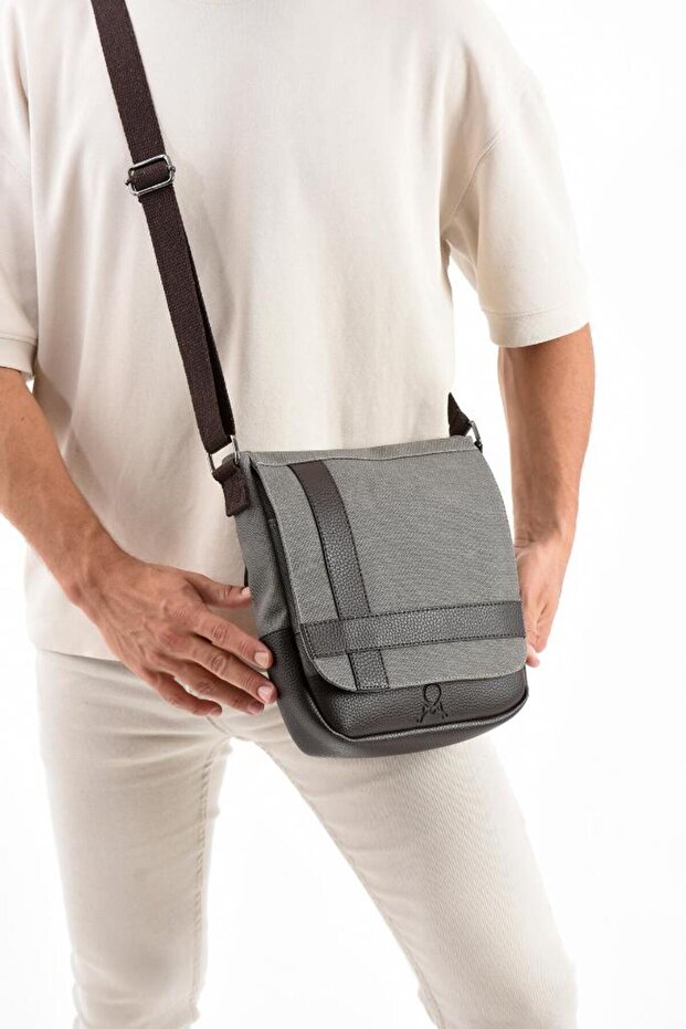 Canvas Fabric Tablet Bag Men's Messenger Bag 27*23 cm Crossbody Shoulder Bag