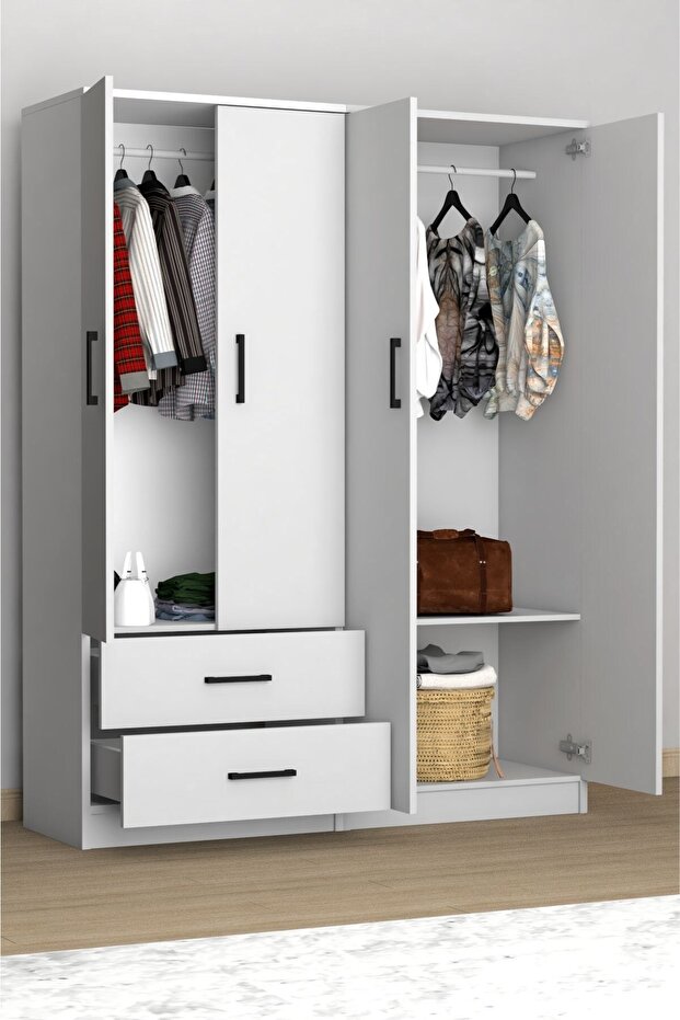 Loop 4 Kapak 2 Çekmeceli Gardrop - 4