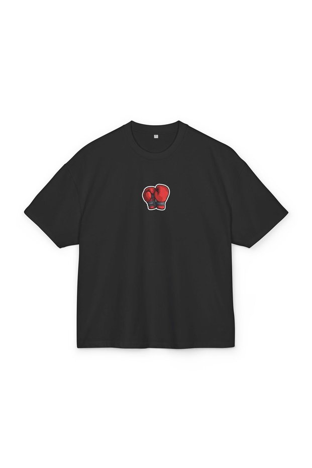 Oversize Unisex Cotton T-Shirt – Boxing Glove Print