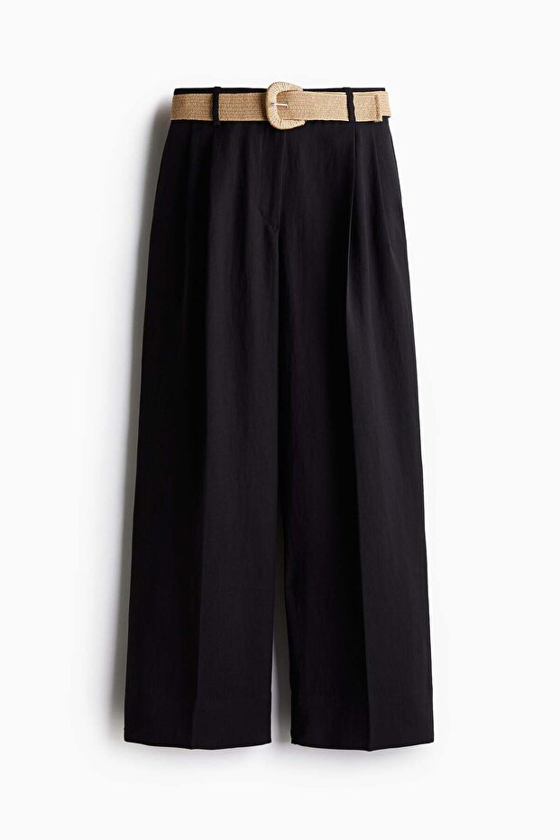 Wide belted trousers