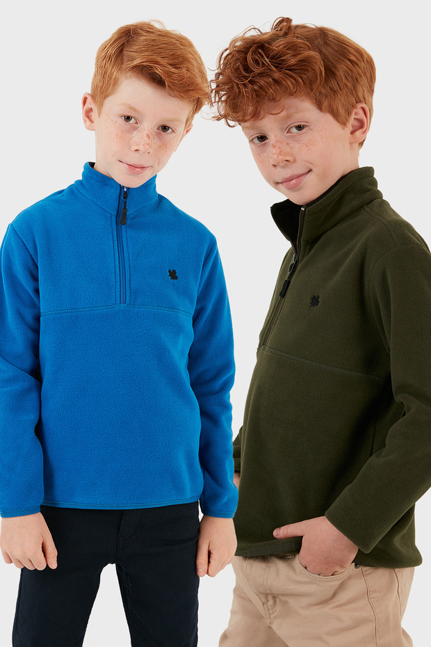 Soft Textured Zippered Stand Collar Ribbed 2-Pack Fleece Children's Polar 5905002S2