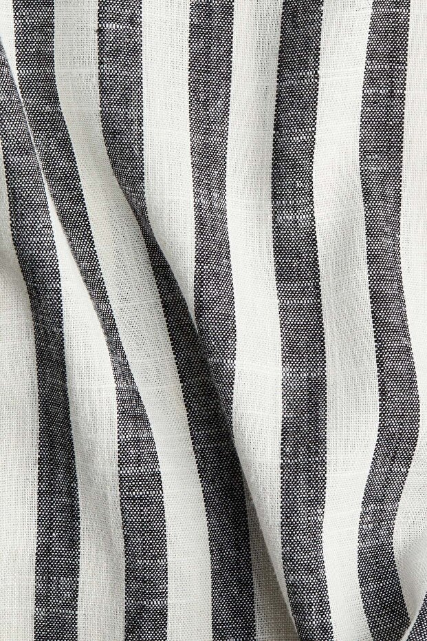 بنطلون من مزيج الكتان برباط - 2