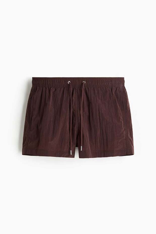 Crinkled nylon swim shorts