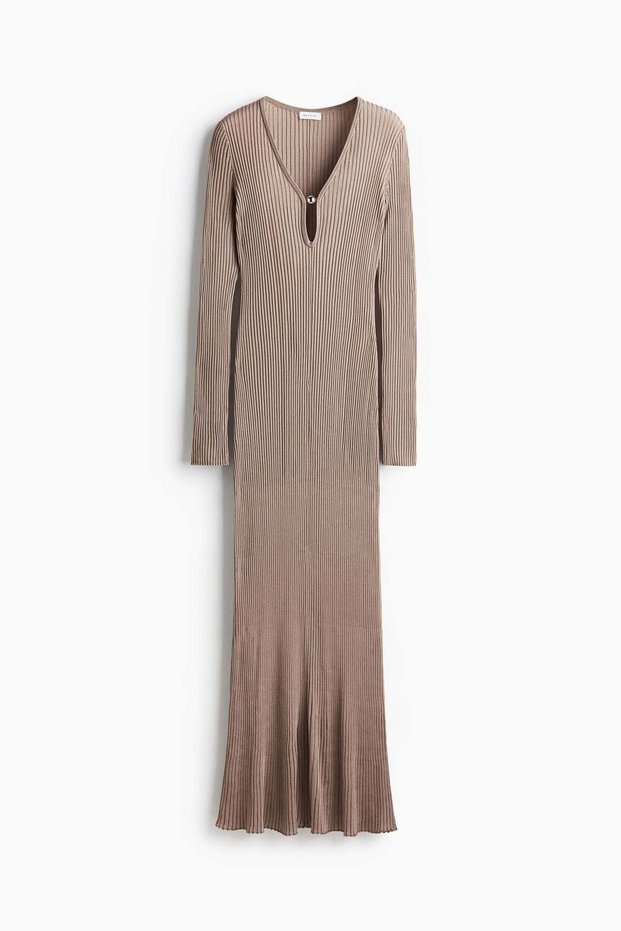 Long rib-knit dress
