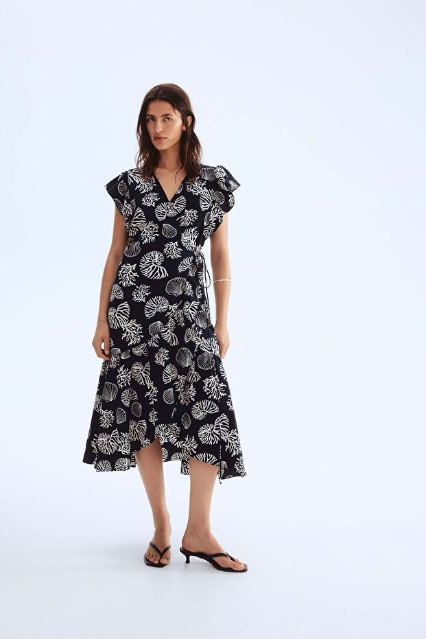 Patterned wrap dress - 1