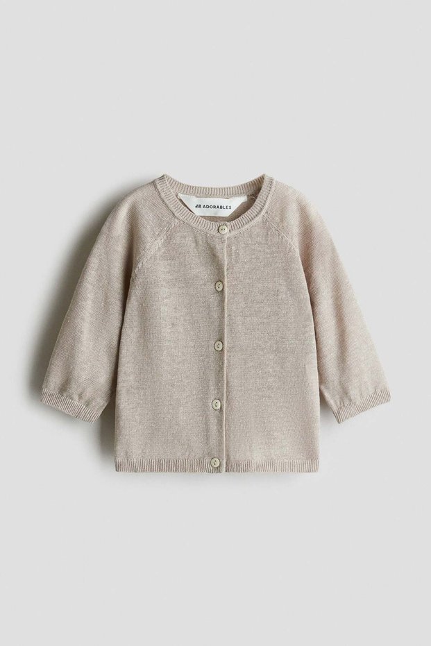 Fine-knit linen cardigan