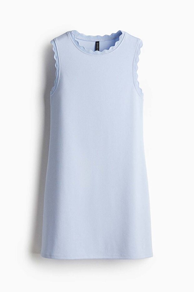 Scalloped jersey dress