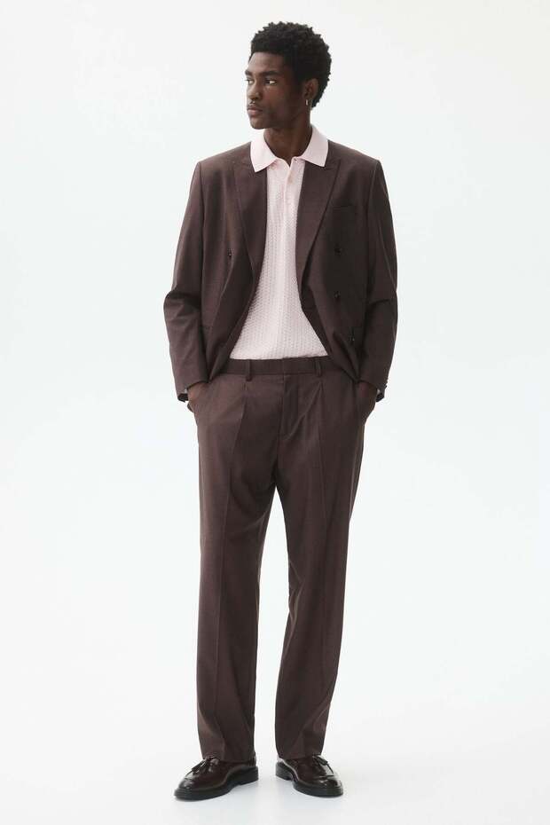Slim Fit Cable-knit polo shirt