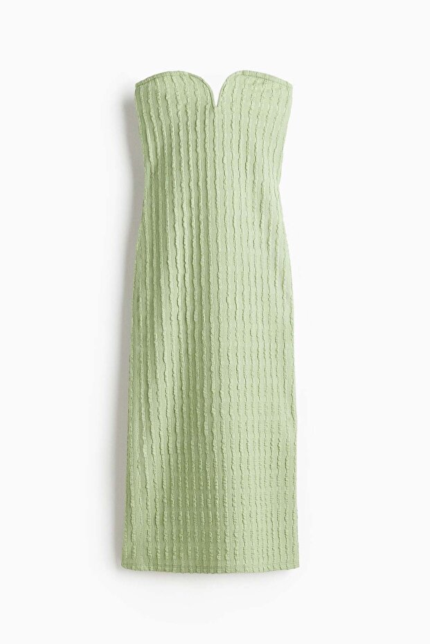Textured jersey bandeau dress