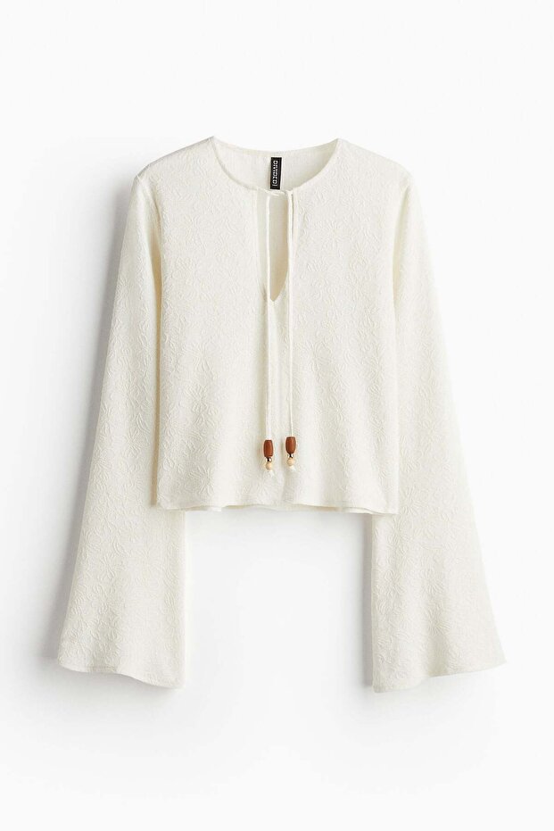 Tie-detail jersey top