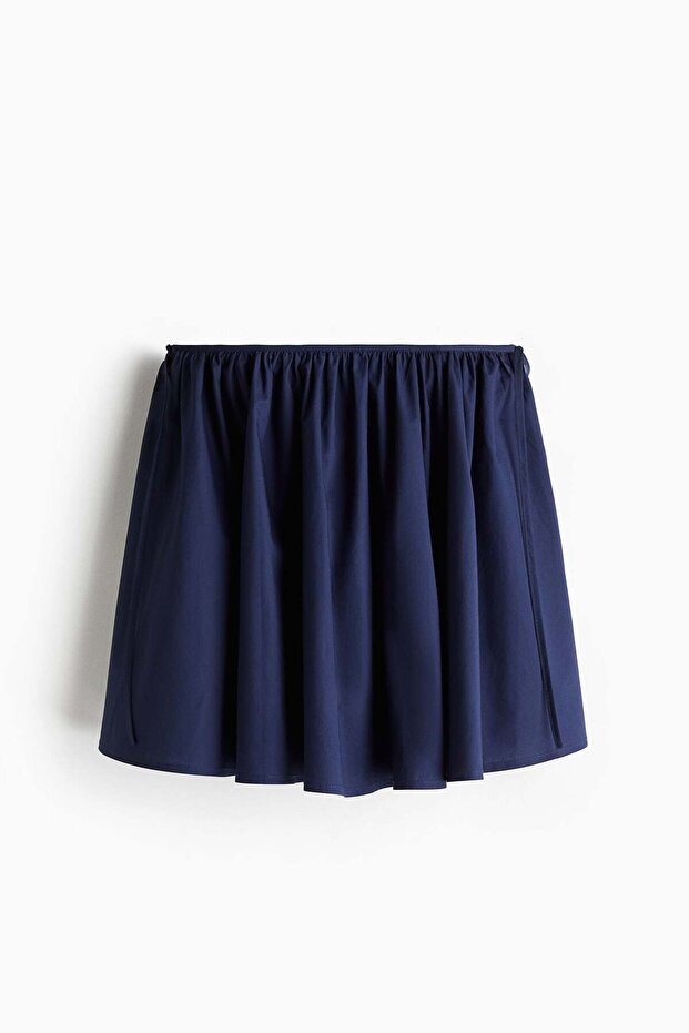 Tie-detail circular mini skirt