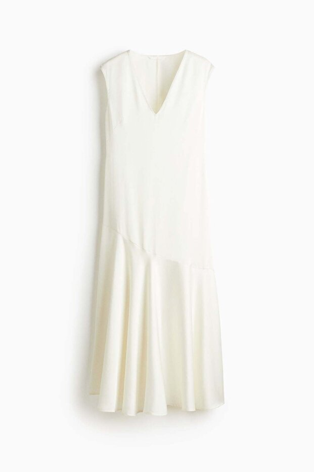 V-neck satin dress
