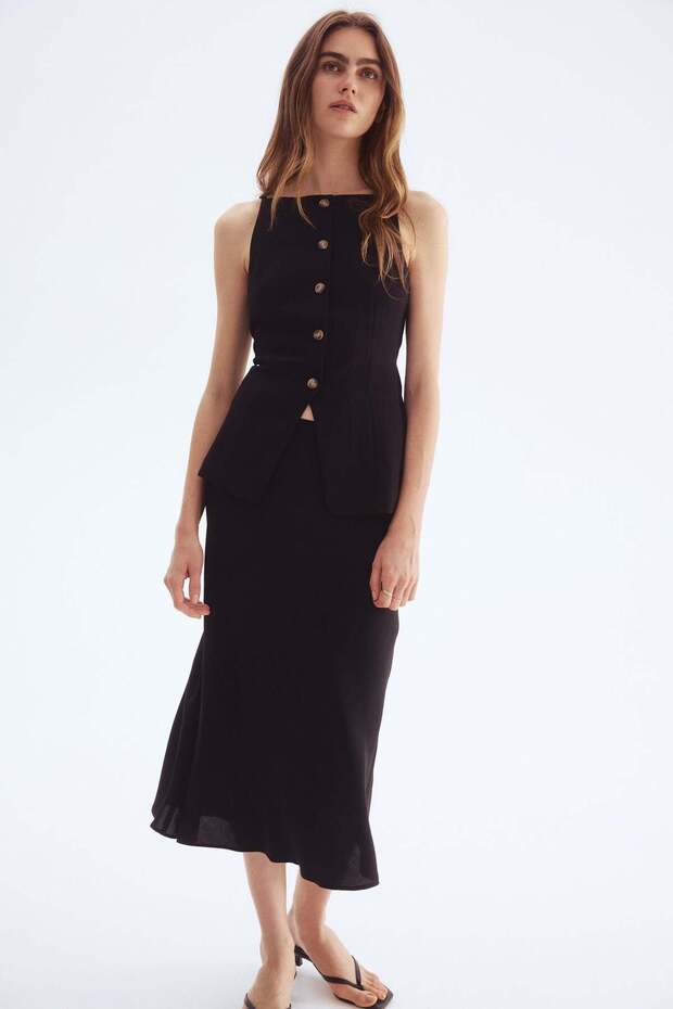 تنورة انزلاقية واسع الأرجل - 1