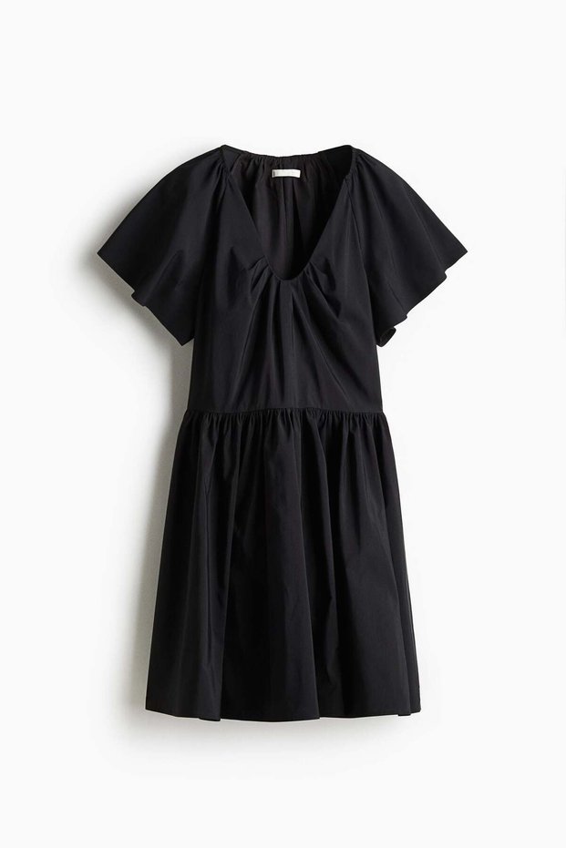 Butterfly-sleeved dress
