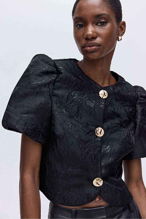 بلوزة بأكمام منفوخة - 2