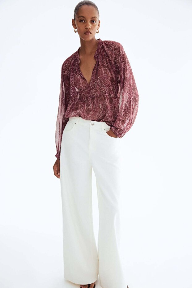 بلوزة شيفون منقوشة - 5