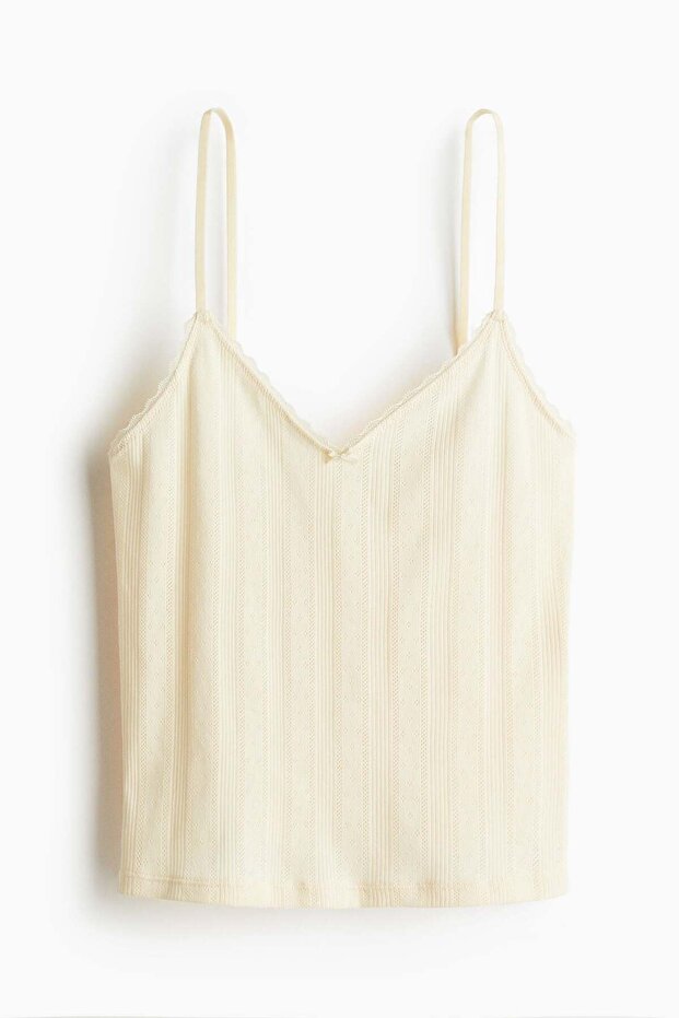 Pointelle strappy top