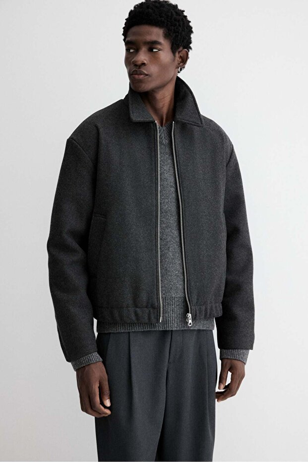 Regular Fit Felted shacket - 2