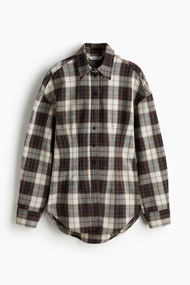 Waisted twill shirt
