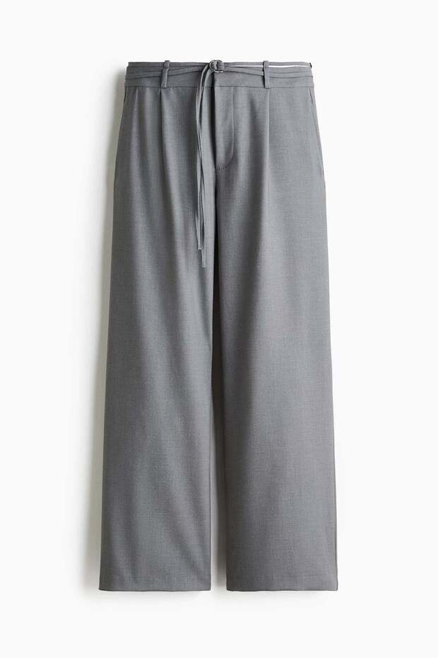 Belted tailored trousers