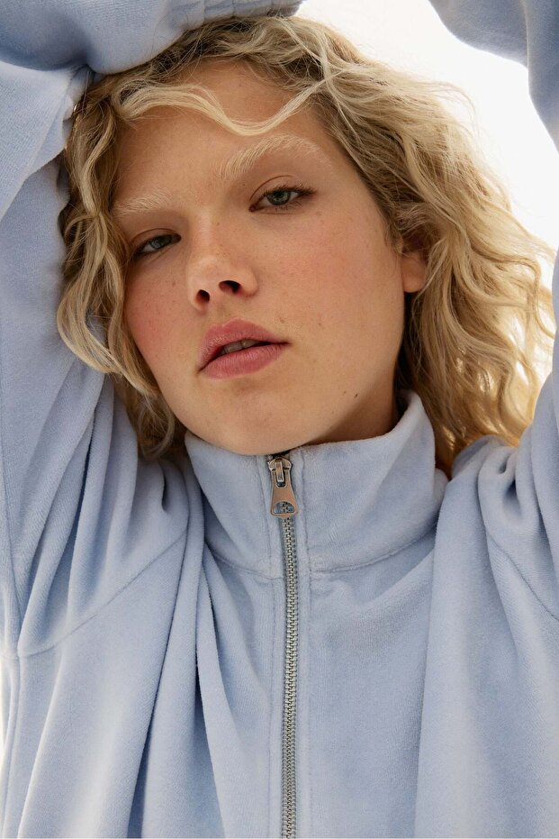 سترة مخملية بسحاب - 1