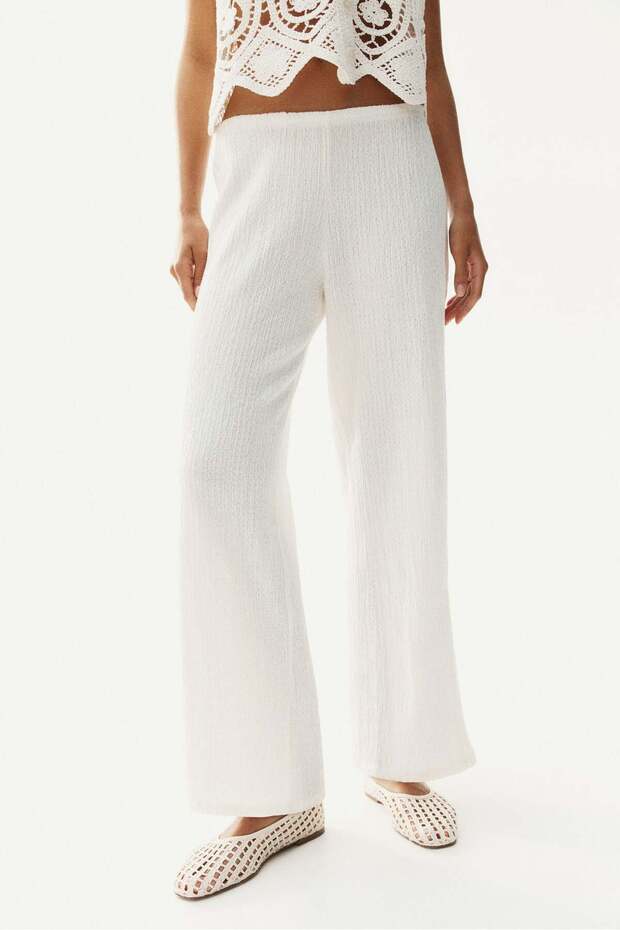 بنطلون سهل الارتداء ذو ملمس منسوج - 6