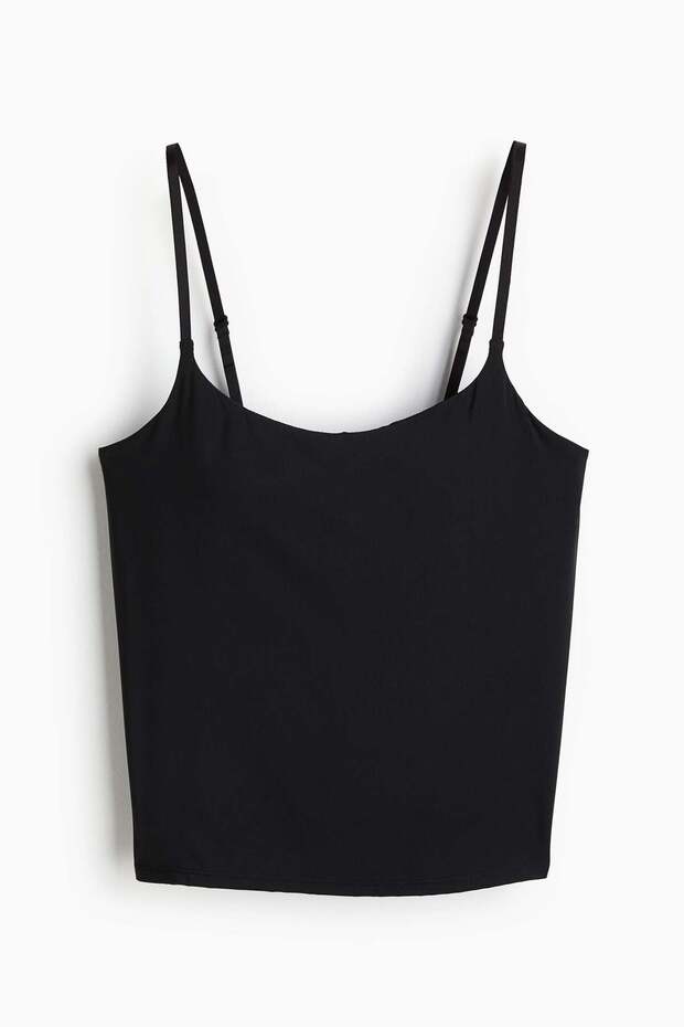 Padded-cup microfibre strappy top
