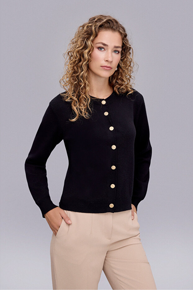 87 TRİKO CEKET SİYAH - 2