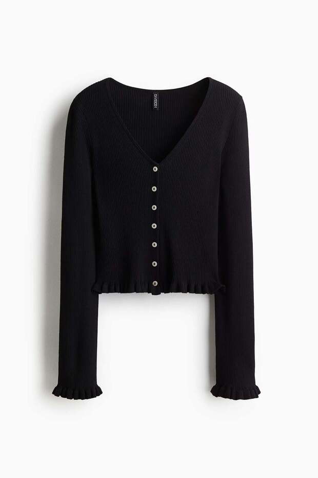 Frill-trimmed cardigan