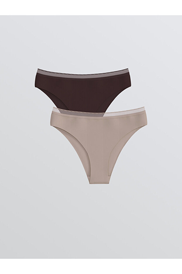 Vizyon New Season Plain Laser Cut Brazilian Panties 2-Pack