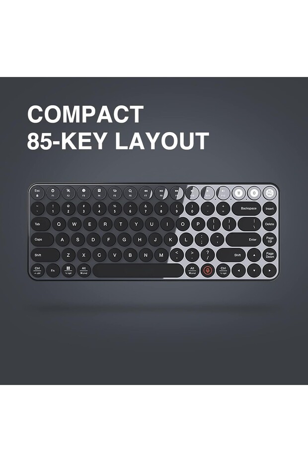 Smart Dual-Mode Wireless Keyboard Voice Input, 85 Keys, 2.4GHz + BT Black - 3