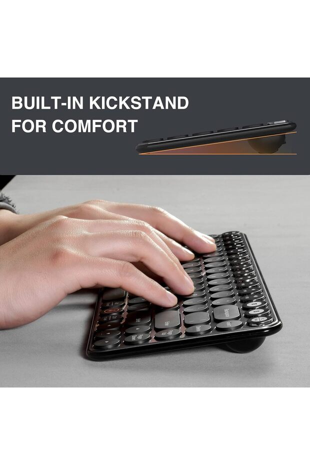 Smart Dual-Mode Wireless Keyboard Voice Input, 85 Keys, 2.4GHz + BT Black - 7