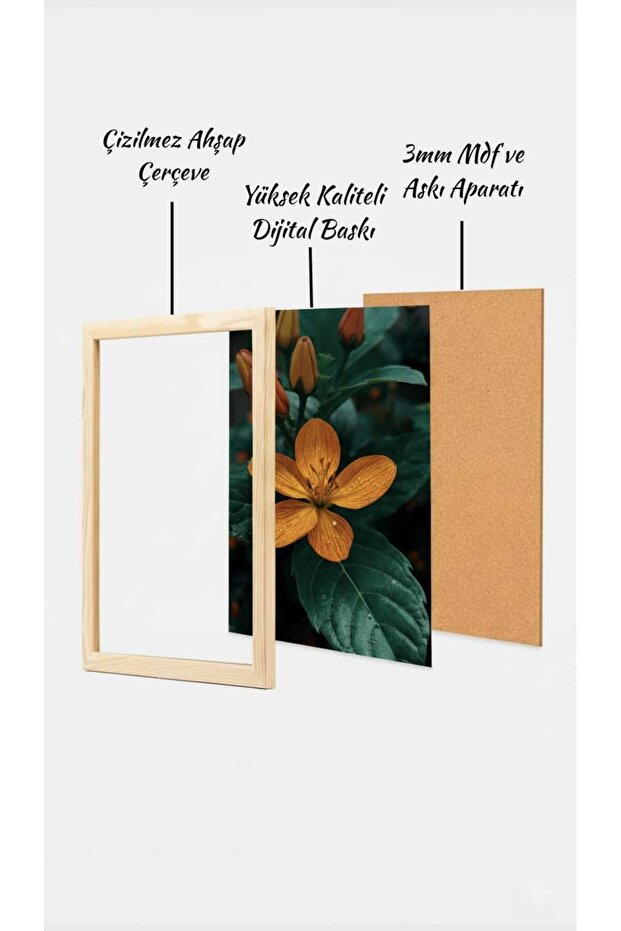 Orman ve Göl Manzarası - Ahşap Çerçeve - 3