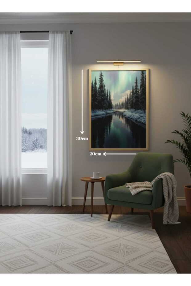 Orman ve Göl Manzarası - Ahşap Çerçeve - 2