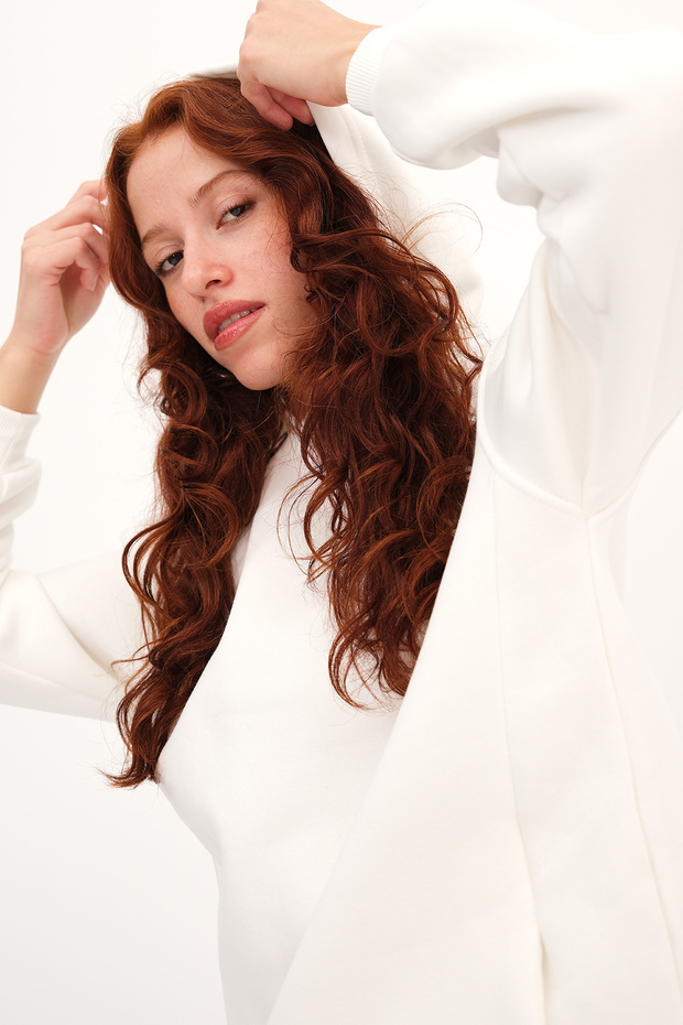 Kapüşonlu Şardonlu Sweatshirt S4447 - 2