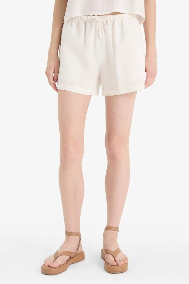 Coool Regular Fit Normal Bel Kısa Paça Keten Karışımlı Şort D8008AX25HS - 4