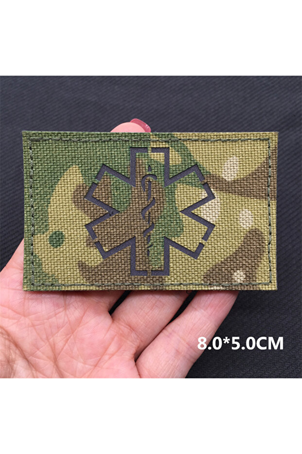 HL-IR055 3D Multicam National Flags IR Reflective Patches on Clothes Backpack Tactical Badges Hook&L