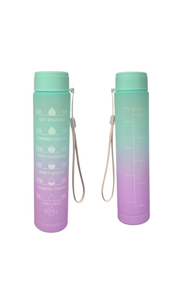 Green, Set of 3 - Flask Set with Stickers and Straws - 2000ml, 900ml, 300ml - 4