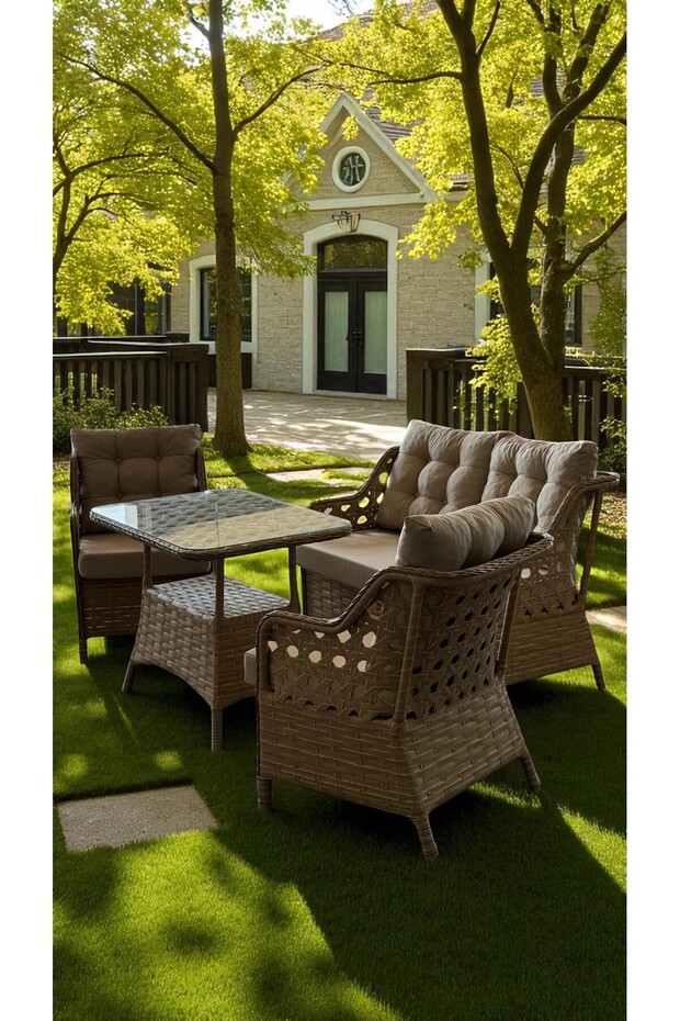 Sahara Latte 2+1+1 Küçük Ölçü Balkon Takımı - 7