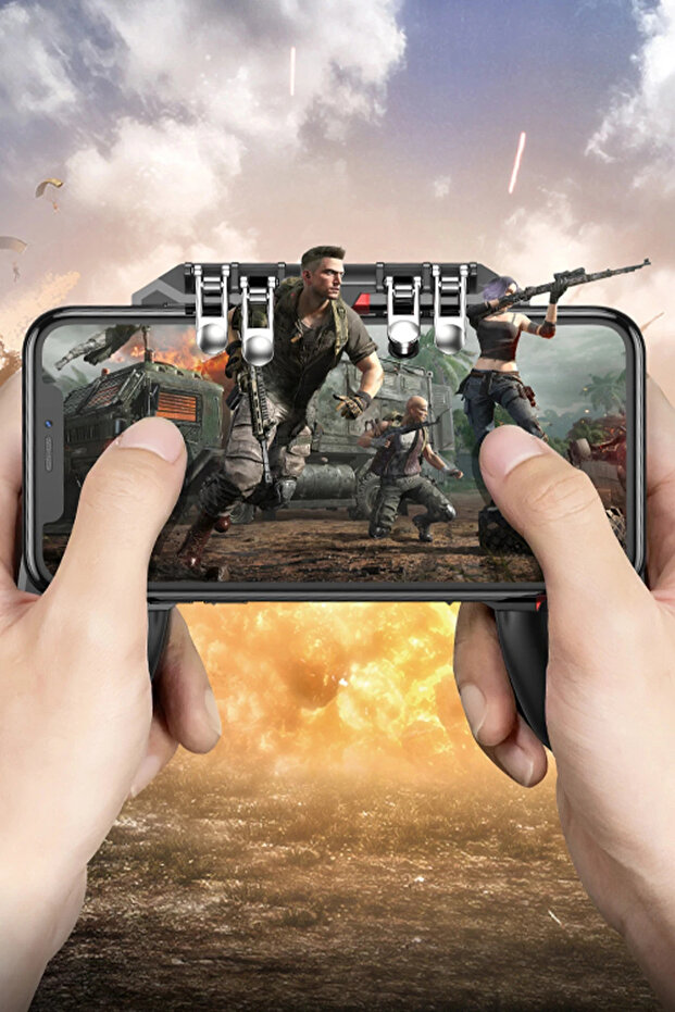 Gm7 Eagle 6 Finger Control Mobile Game Handle - Black - 6
