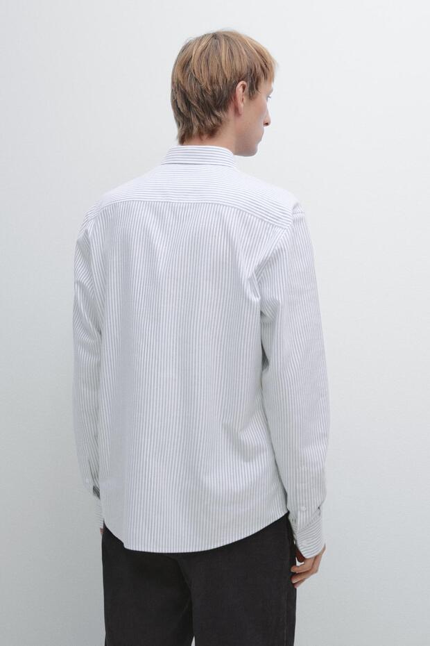 Regular fit çizgili gömlek - 3