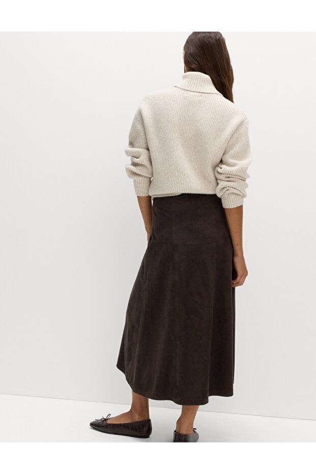Süet Dokulu Maxi Etek - 7