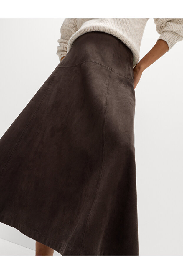 Süet Dokulu Maxi Etek - 2